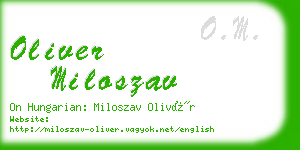 oliver miloszav business card